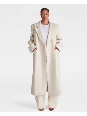 KBB by KAHLANA Women's 'The Maxi Coat' - Cream Size M NWT
